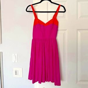 Amanda Uprichard Silk Champagne Mini Cocktail Dress in Hot Pink Size Small